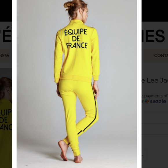 L’école Des Femmes The Bruce 2-Pc Kill Bill Yellow Track suit French Designer - Picture 2 of 12